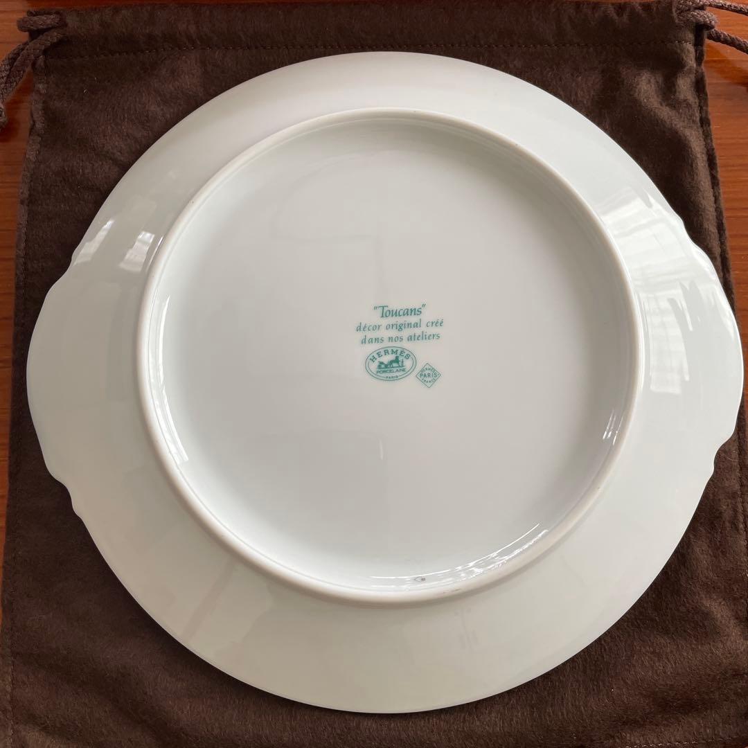 [未使用] HERMES エルメス　トゥカン　耳付ケーキプレート　28cm