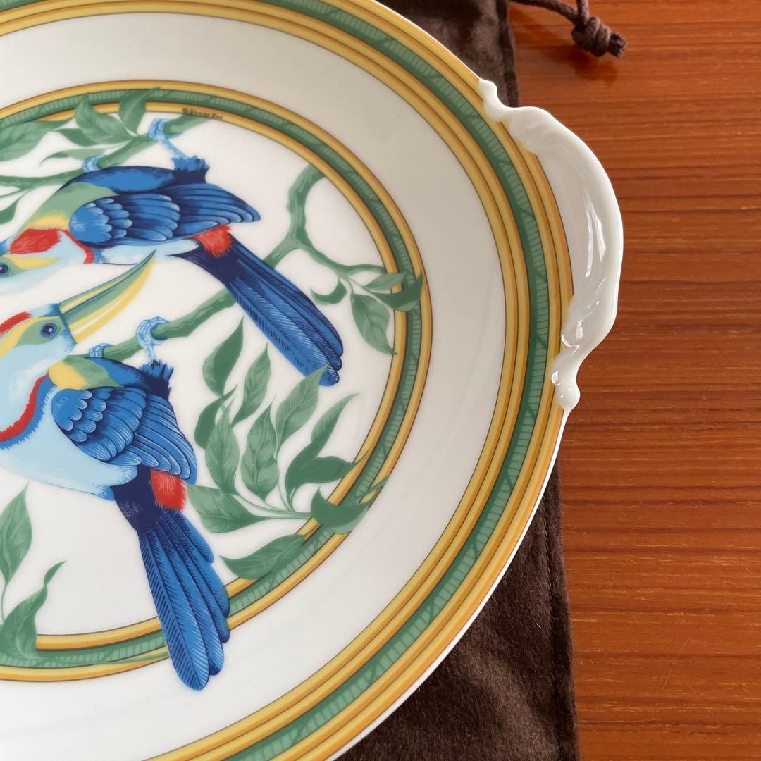 [未使用] HERMES エルメス　トゥカン　耳付ケーキプレート　28cm