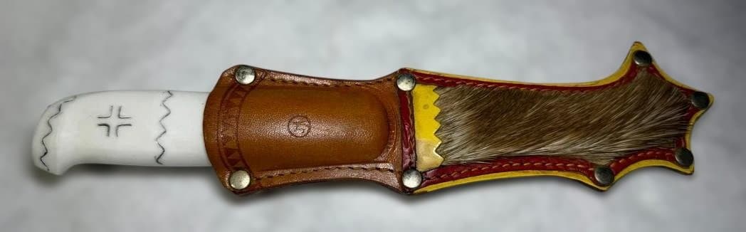 1960年代ヴィンテージ】フィンランド製伝統工芸プーッコナイフ刻印入・毛皮シース