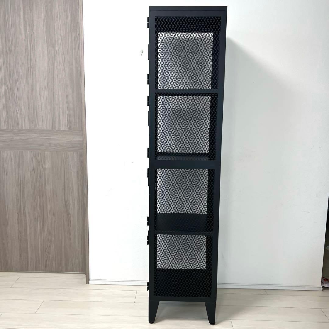 【ジャーナルスタンダードファニチャー】ブラックスチール メッシュロッカー 4段