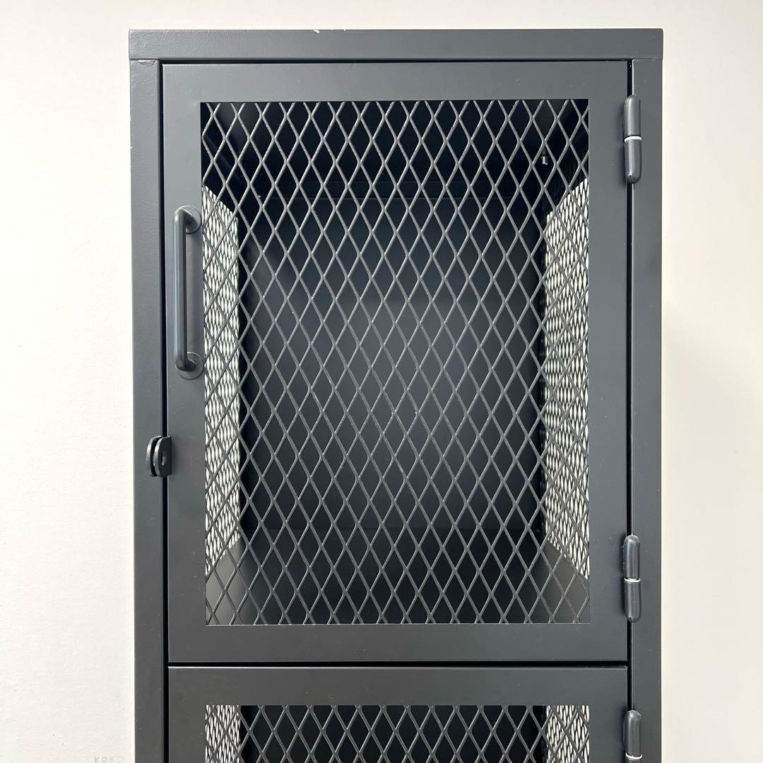 【ジャーナルスタンダードファニチャー】ブラックスチール メッシュロッカー 4段