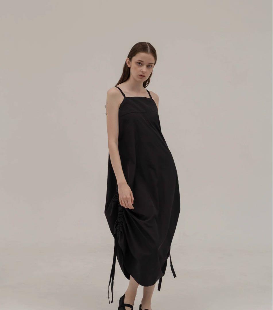 ワンピース UNOF AIR DRAPE DRESS BLACK