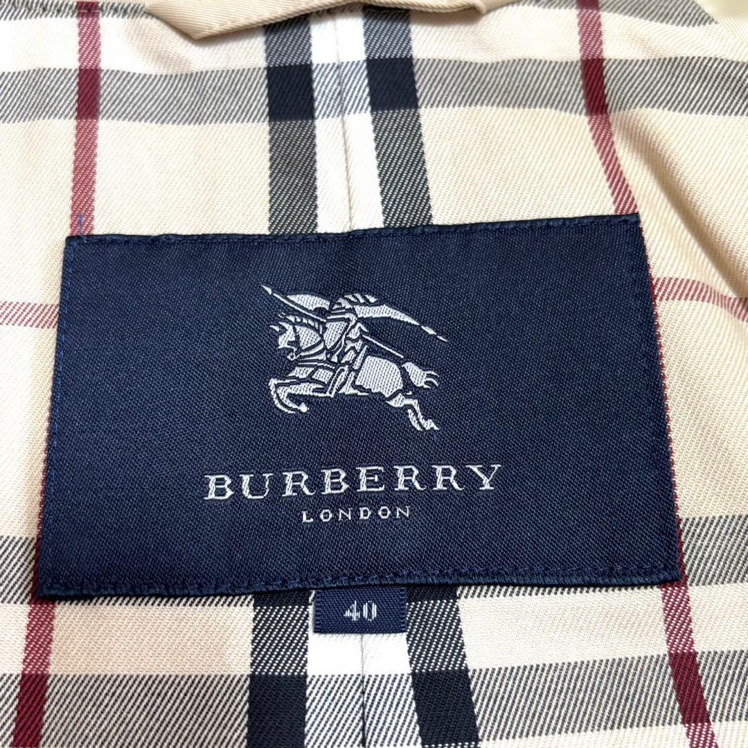 【極美品】バーバリーロンドン ステンカラーコート ベージュ　 ノバチェック L