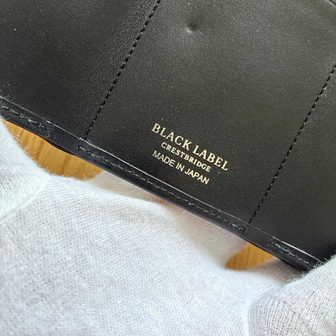 【未使用品】ブラックレーベルクレストブリッジ チェック 三つ折り財布 ブラック