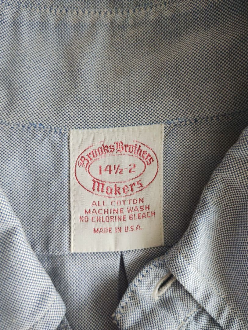 希少　アメリカ製　brooks brothers ボタンダウンシャツ　14ハーフ
