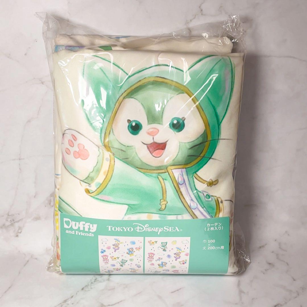 新品未使用　カーテン　ジェラトーニ　ダッフィー　ビューティフルレイニーデイズ