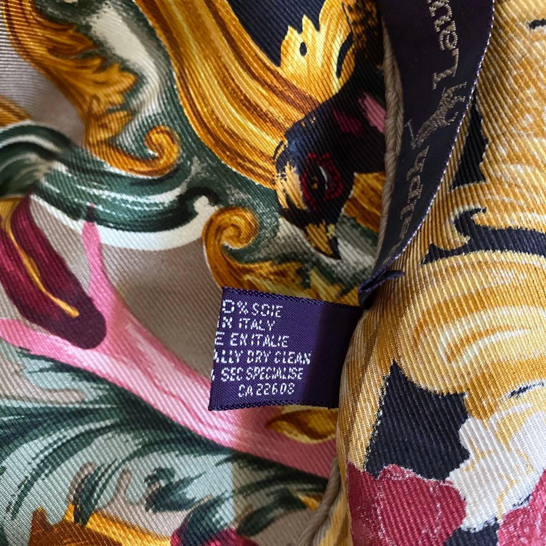 Ralph Lauren 大判シルクスカーフ　新品　希少　イタリア製