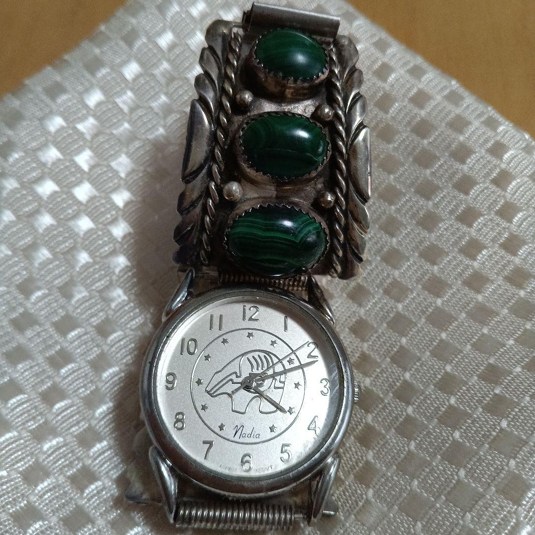 シルバー マラカイト 腕時計