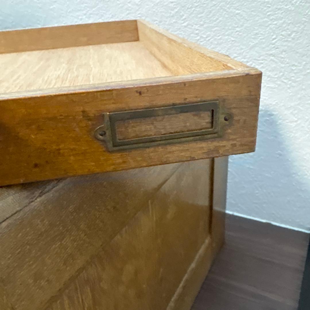 F*y様 木製レターケース　引き出し　6段収納　昭和レトロ　書類入れ　小物入れ