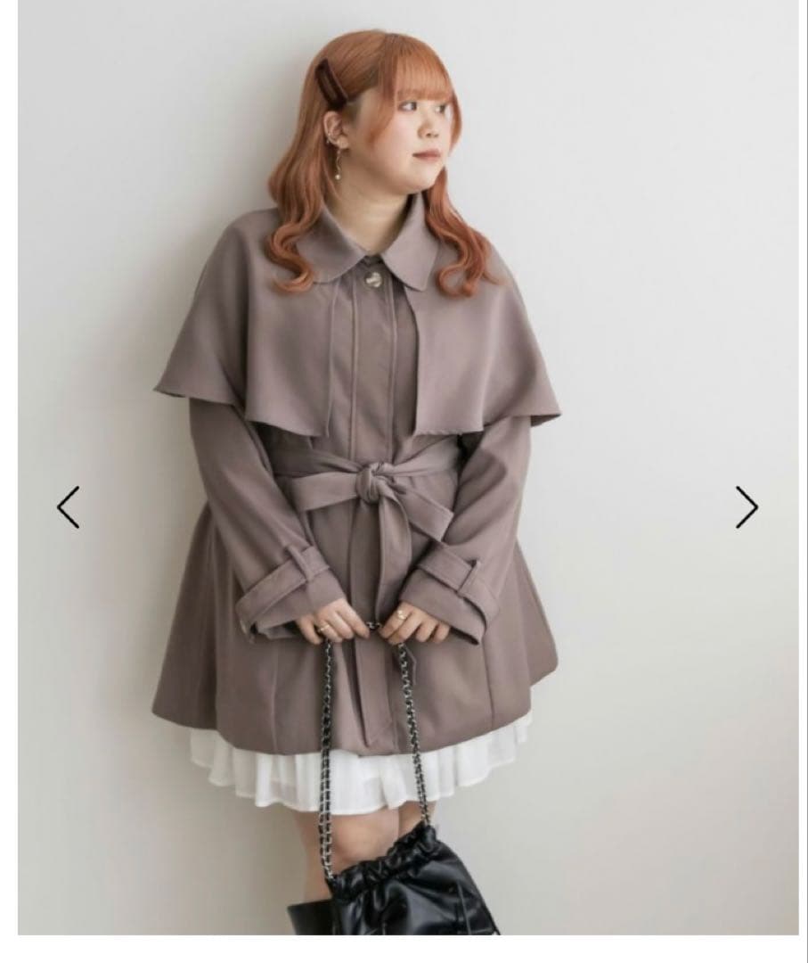 新品未使用 CLETTEオリジナル★ケープカラーミドルトレンチコート 4L