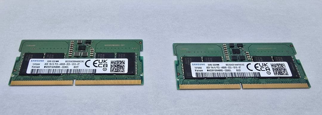 DDR 5 4800 8GBx2枚 Samsung