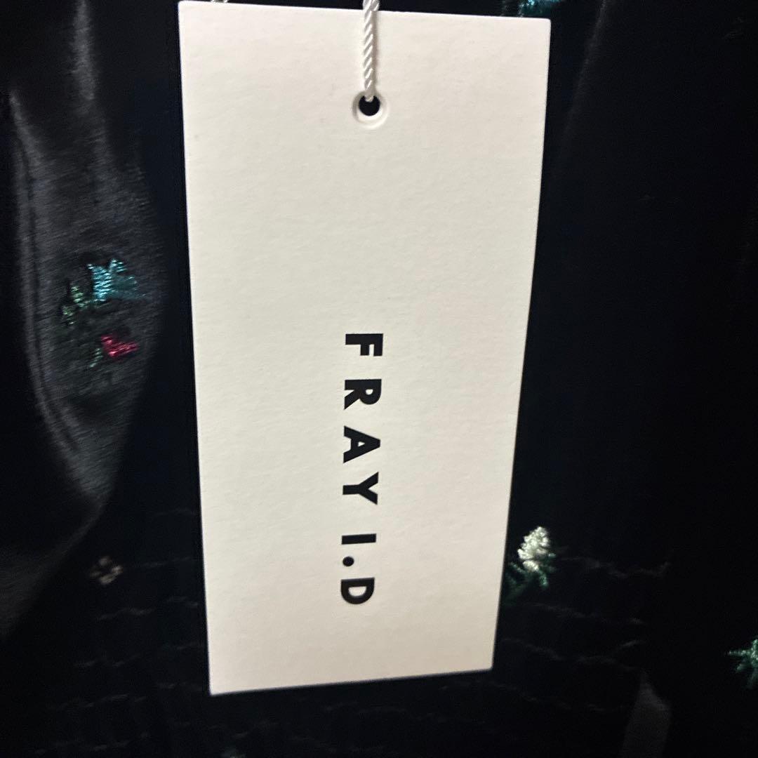 新品未使用FRAY I.D ベロアナローワンピース　ブラック