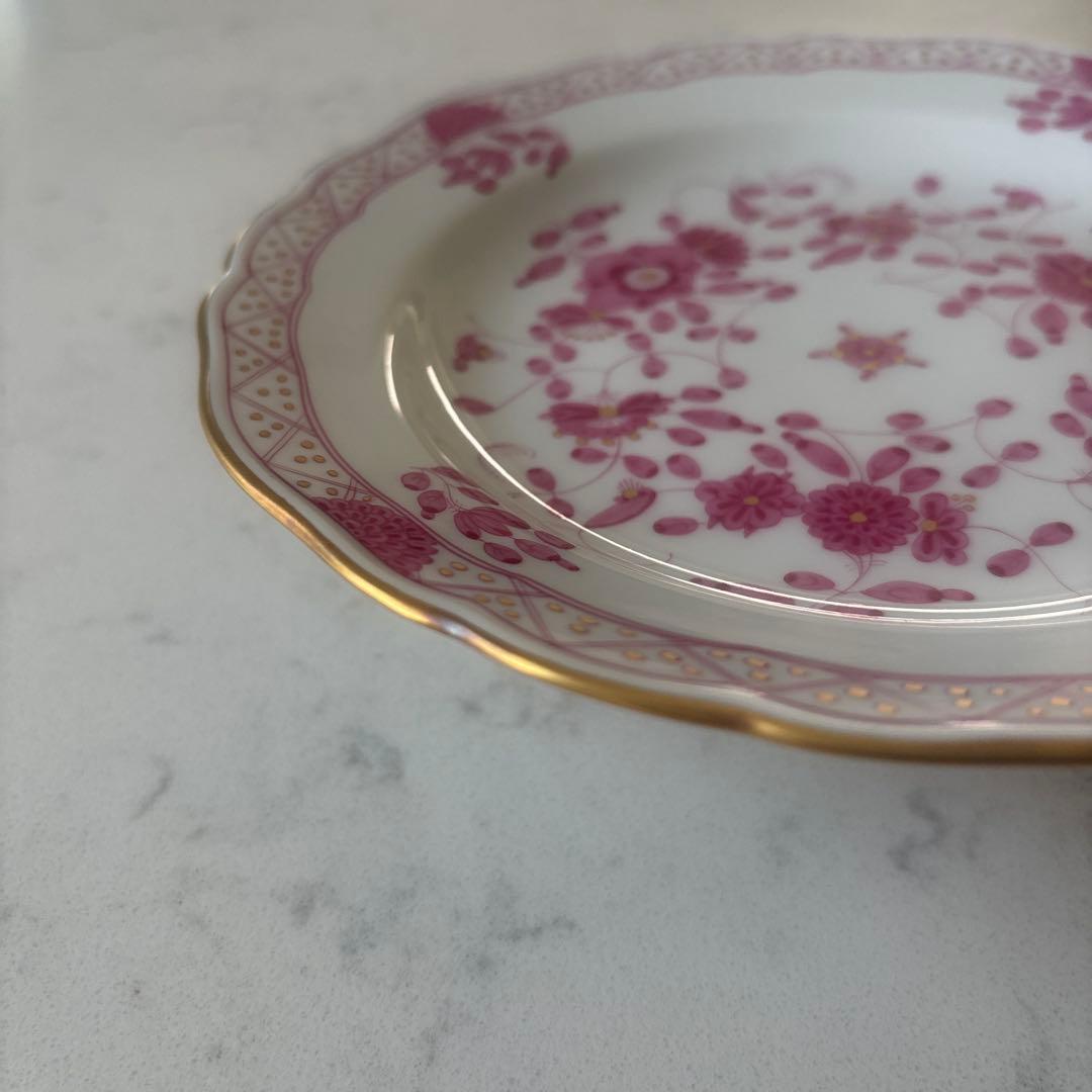 1級品　マイセン　インドの華　リッチピンク　プレート18㎝【美品】