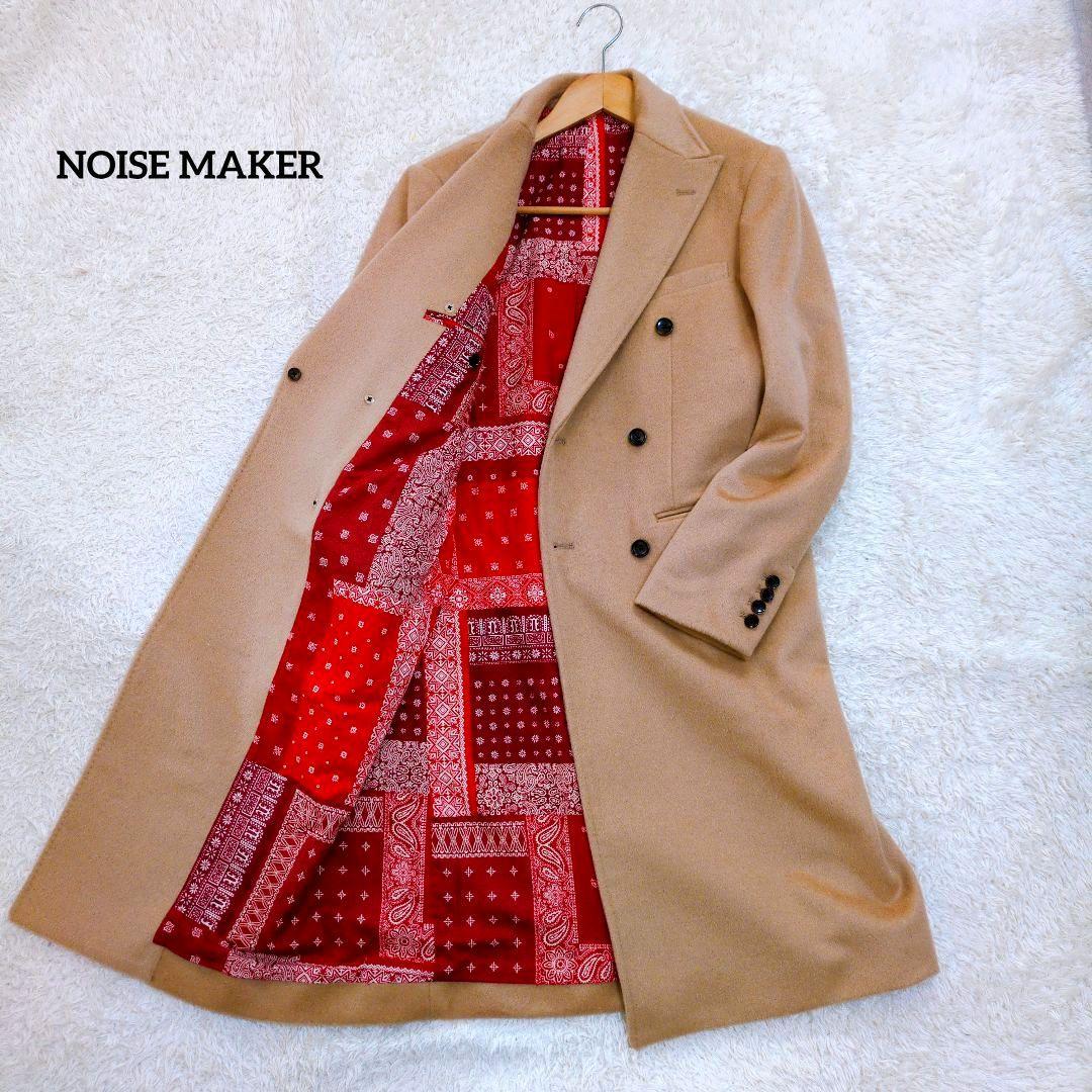 NOISE MAKER　バンダナ柄裏地カシミヤ混ダブルブレストチェスターコート