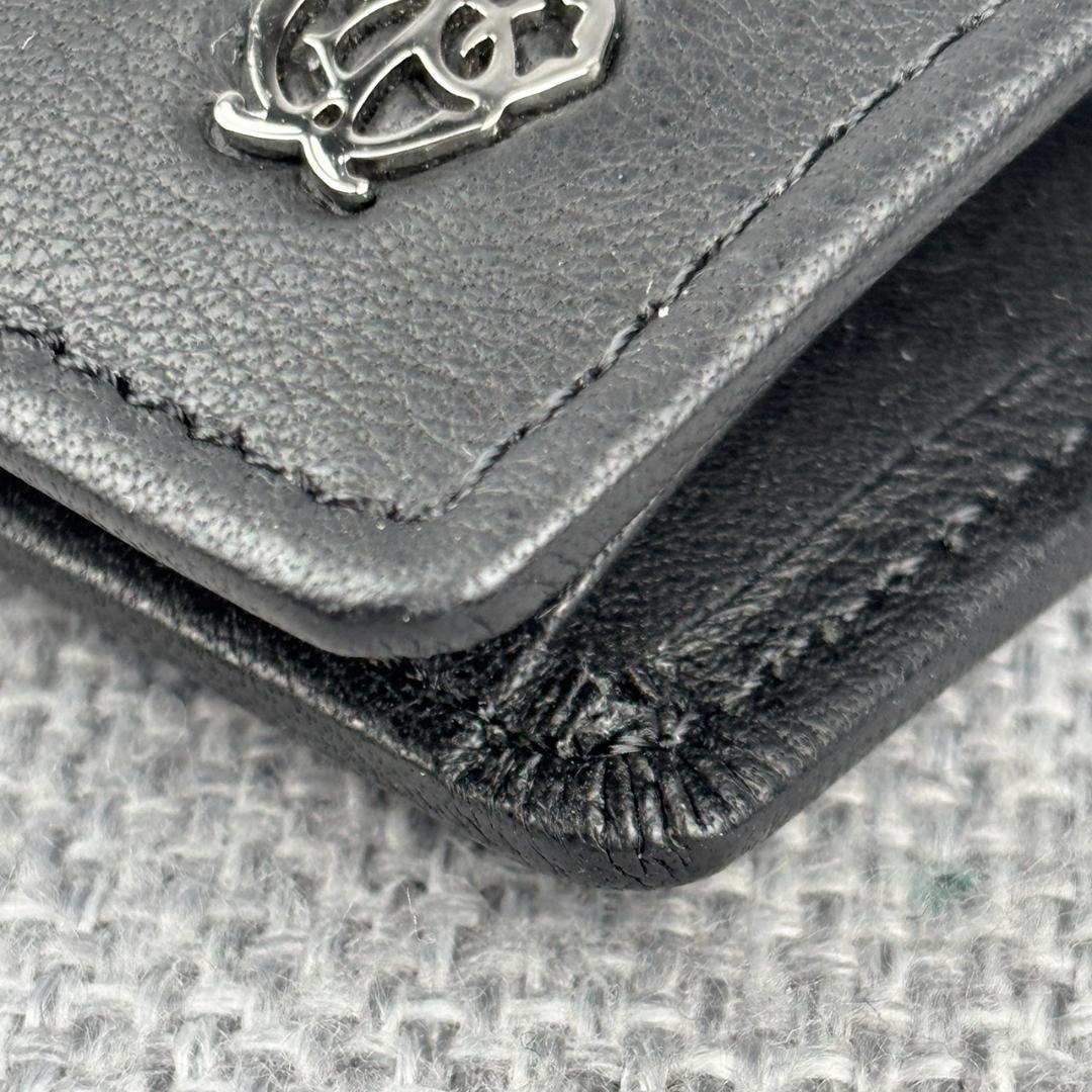 未使用ゴールドファイル☆メンズ二つ折り財布 ドイツカーフ 本革 黒 日本製