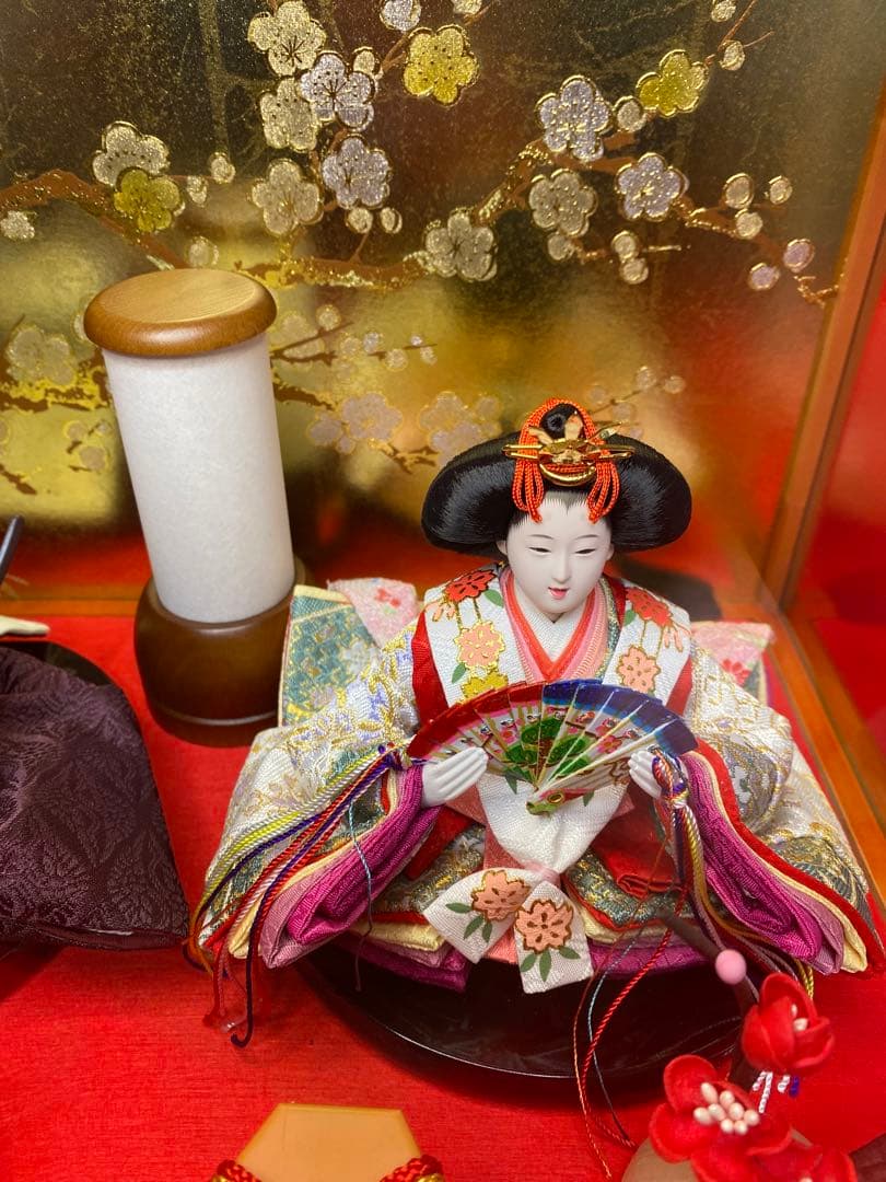 東京久月　雛人形アクリルケース入り親王飾り・間口約３８×奥行約２８×高さ約３０㎝
