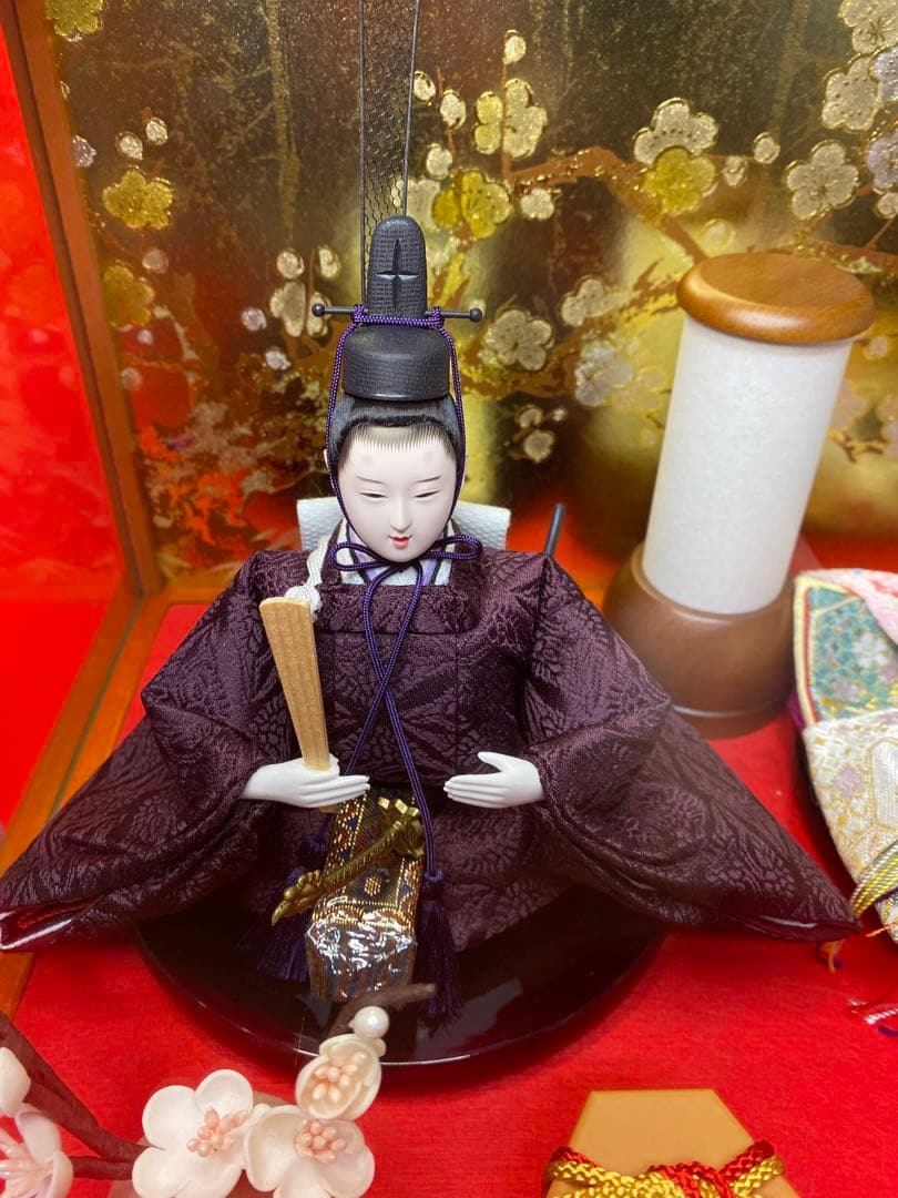 東京久月　雛人形アクリルケース入り親王飾り・間口約３８×奥行約２８×高さ約３０㎝