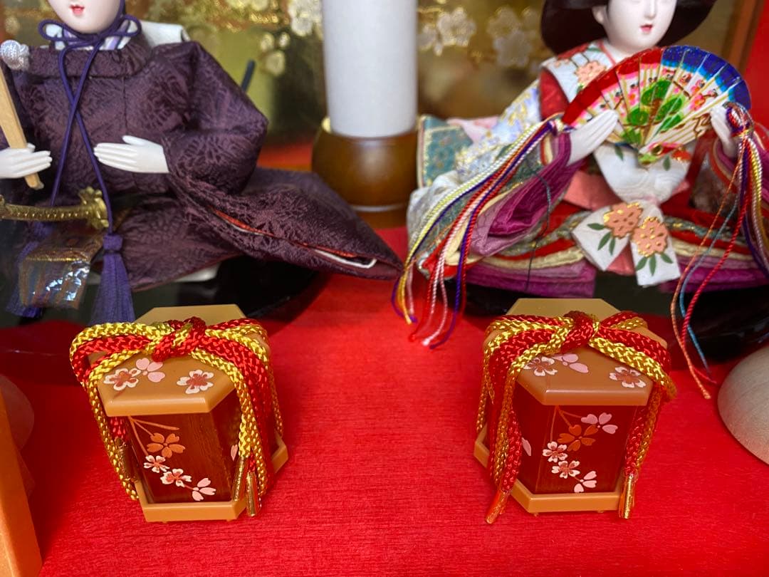 東京久月　雛人形アクリルケース入り親王飾り・間口約３８×奥行約２８×高さ約３０㎝