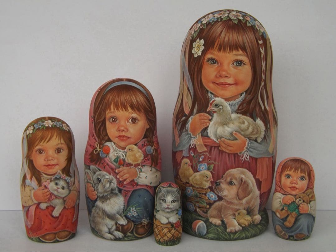 雑貨☆イースター『Easterヒヨコ』マトリョーシカ(5P)エレナ作
