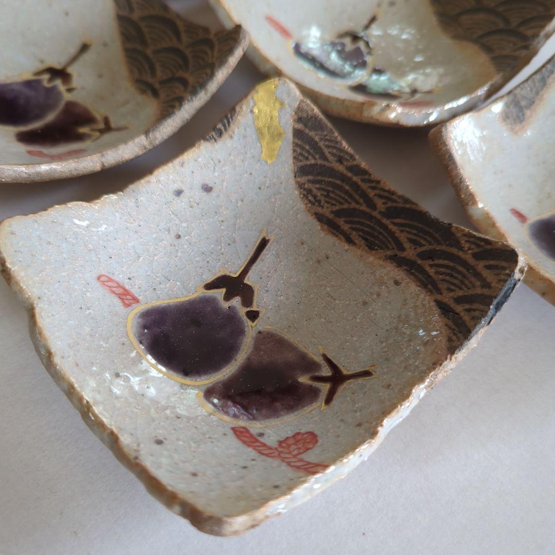 九谷焼　山本長左　皿揃（角皿5枚セット）