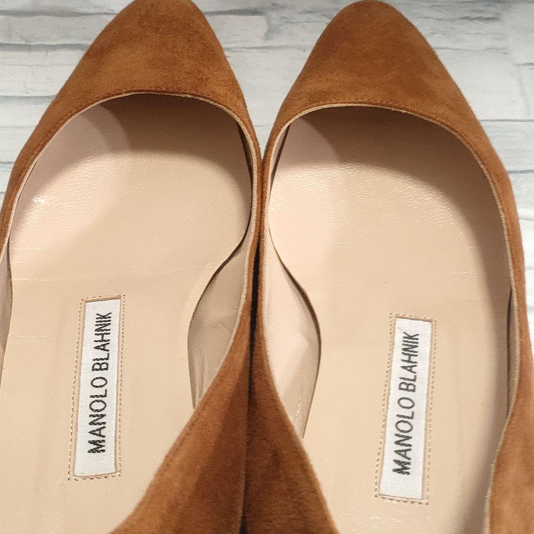 箱保存袋付き美品✨マノロブラニク　リストニー　スウェード　ブラウン　35