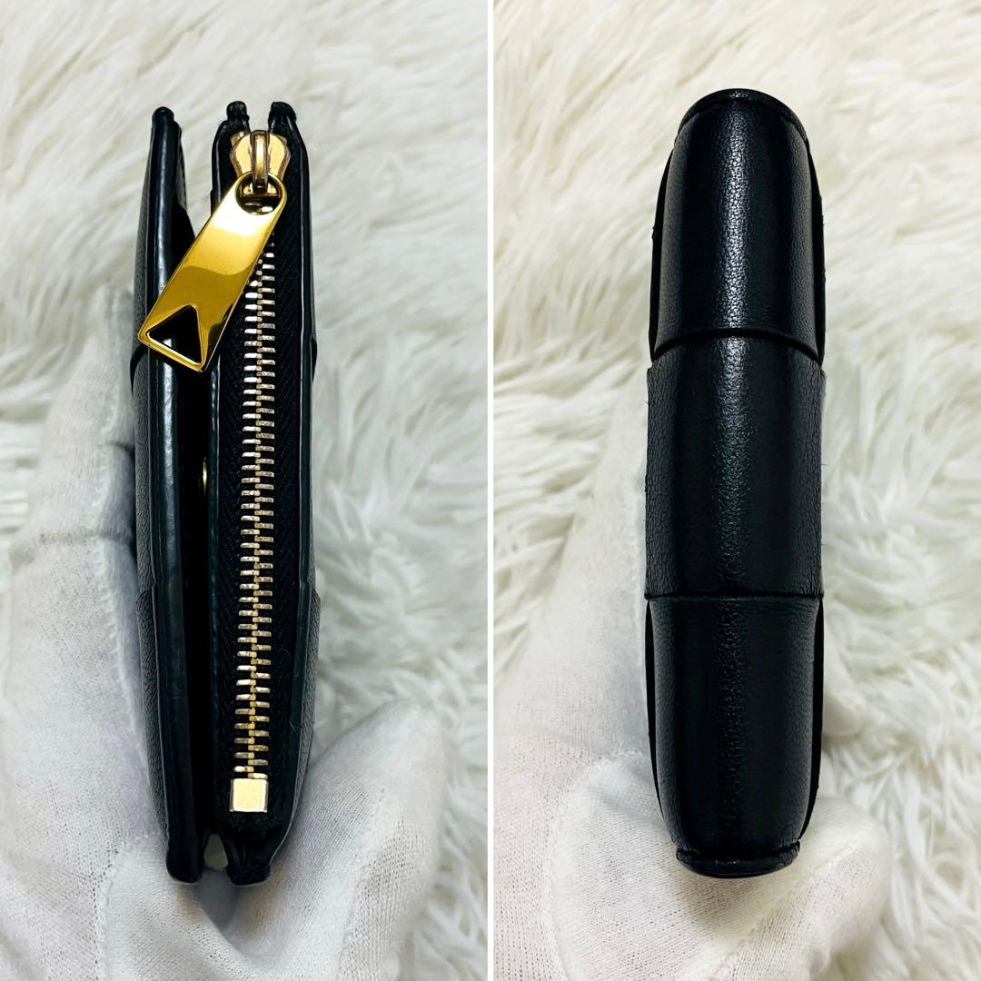極美✨ボッテガヴェネタ 二つ折り財布 カセット レザー 黒