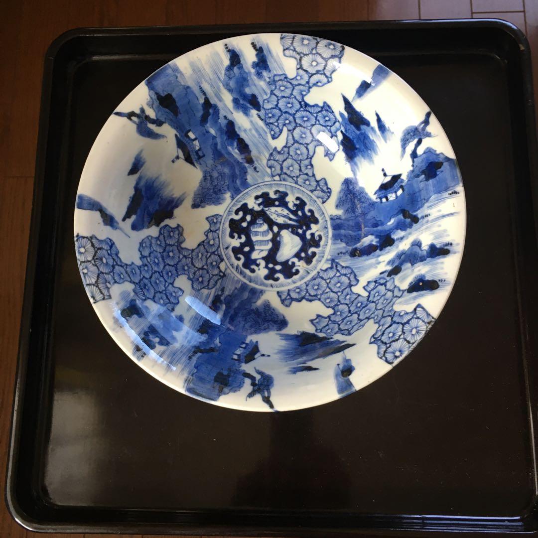 Wehrlein様リクエスト　古伊万里　伊万里　染付　色絵　高台鉢　2点セット