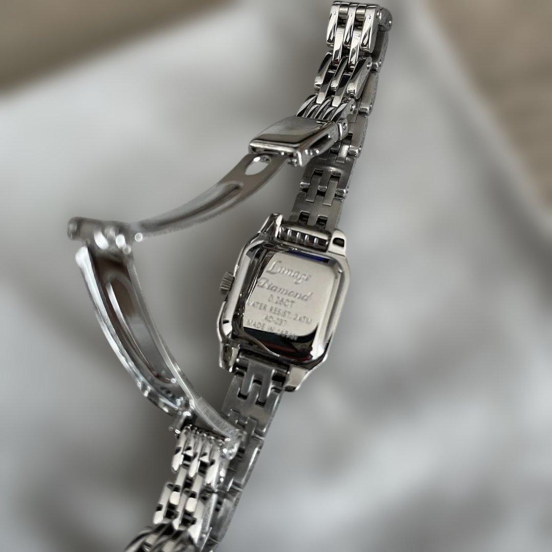 ★美品★ルナージュ腕時計　ダイヤベゼル0.26ct 旭ダイヤモンド