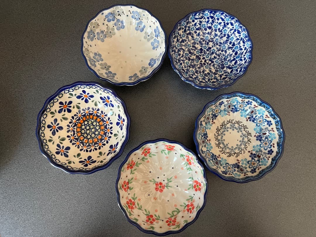 ポーリッシュポタリー　ボウル 5個セット