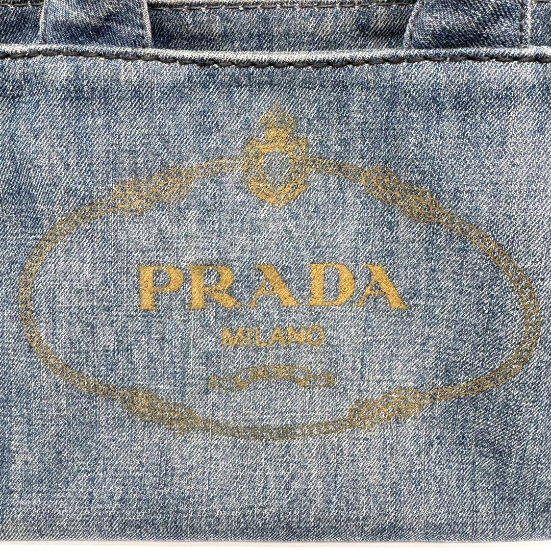【正規品】プラダ PRADA カナパ SS デニム トートバッグ ハンドバッグ