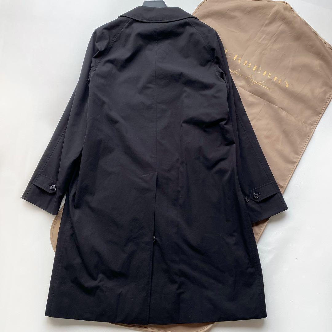 近年　バーバリー　襟袖裏ノバチェック　ロゴ刺繍　ステンカラーコート　ガーメント