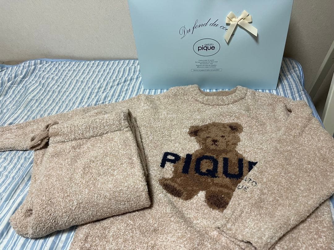 pique フリースルームウェア ベージュ