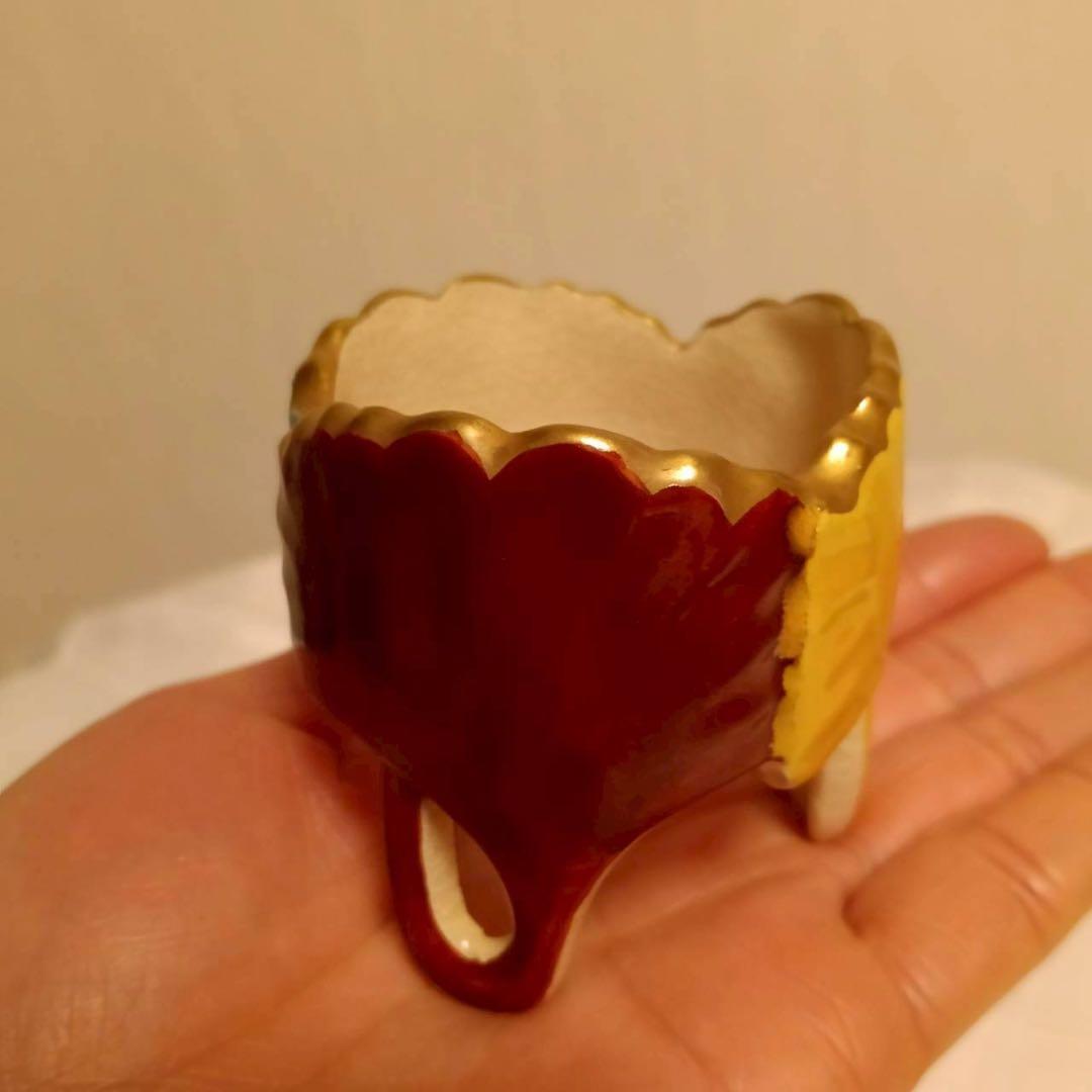 色絵仁清銀杏蓋置　杉田祥平造　清閑寺窯