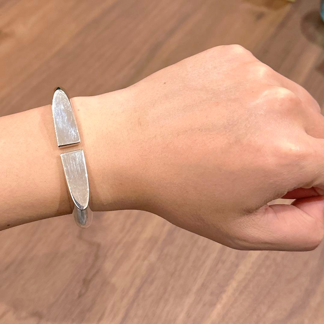 五*門様 【希少品】 エルメス イニシャル バングル シルバー ブレスレット リ