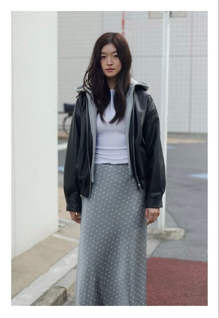 完売品⭐︎ZARA コントラストフェイクレザージャケット S ブラック