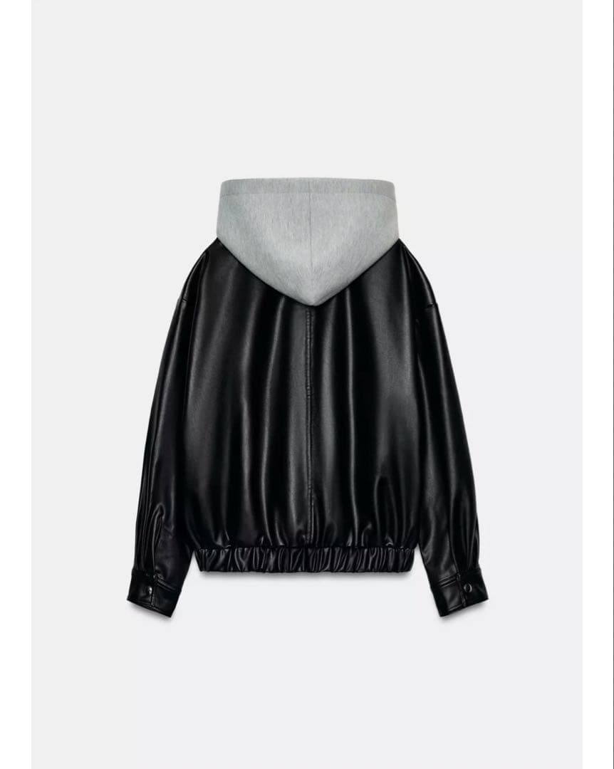 完売品⭐︎ZARA コントラストフェイクレザージャケット S ブラック