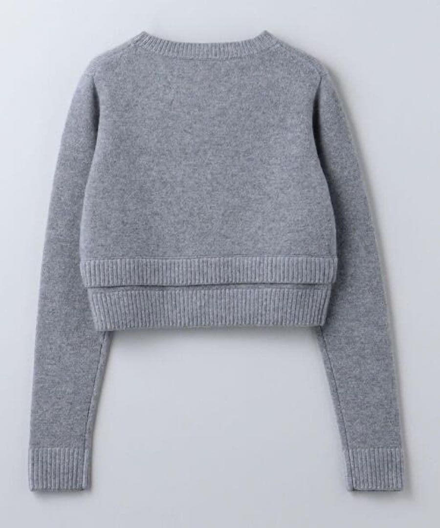 6〈ROKU〉アルパカ ウール ニット グレー