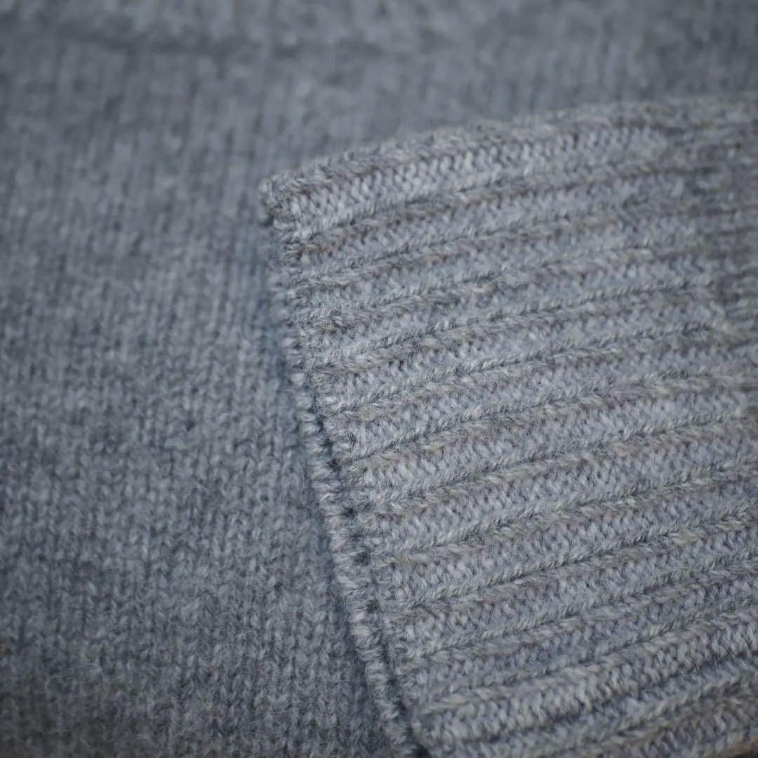 6〈ROKU〉アルパカ ウール ニット グレー