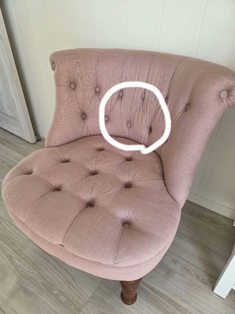 クラシック ピンク ファブリック 1人掛けソファ