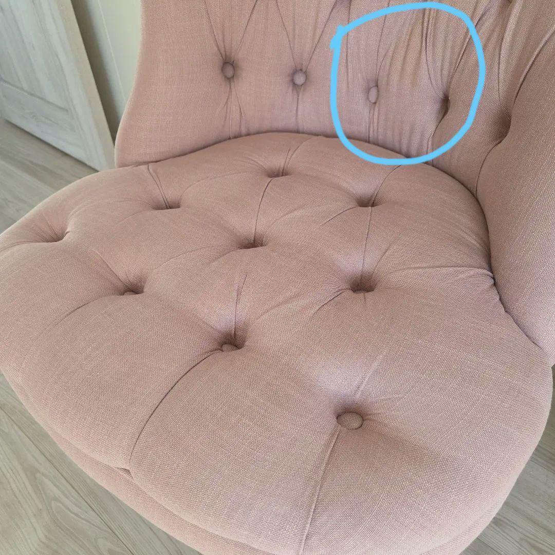 クラシック ピンク ファブリック 1人掛けソファ