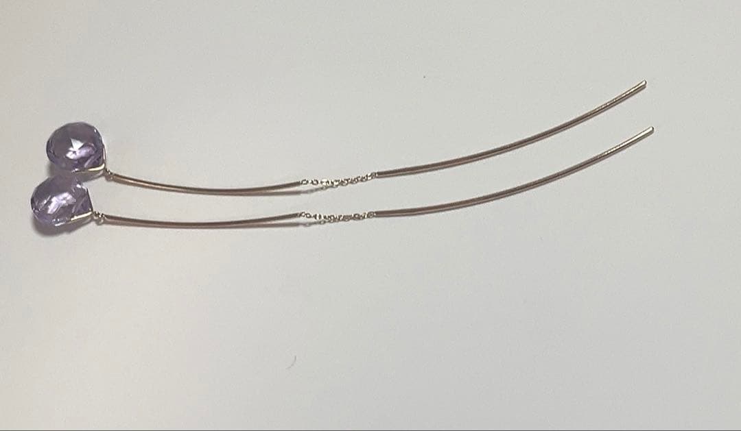 限定値下げ　スタージュエリー k10アメリカンピアス　アメジスト　2月誕生石