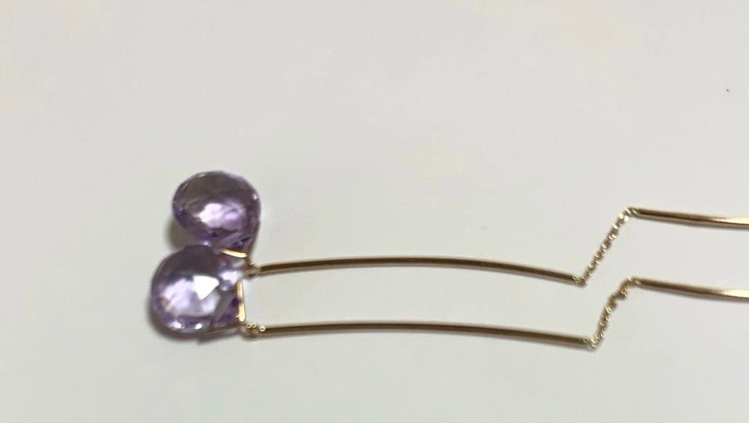 限定値下げ　スタージュエリー k10アメリカンピアス　アメジスト　2月誕生石