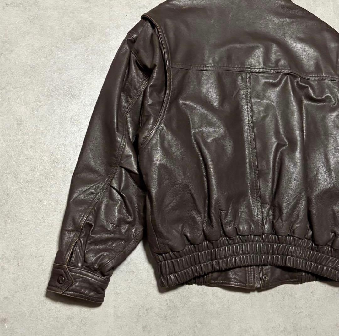 【vintage】フライトジャケット XL本革　A2 ブルゾン　ボンバー　短丈