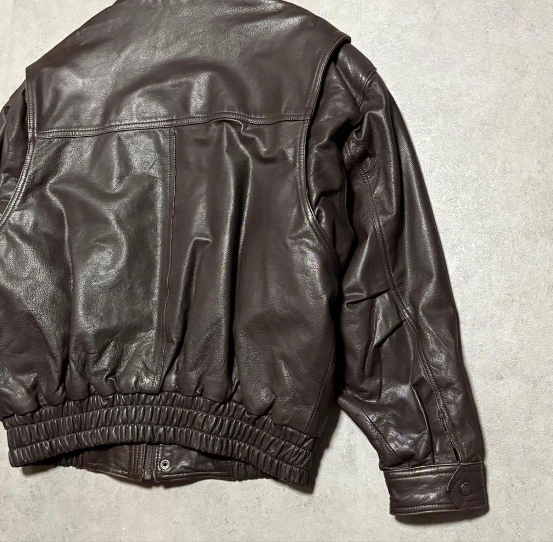 【vintage】フライトジャケット XL本革　A2 ブルゾン　ボンバー　短丈
