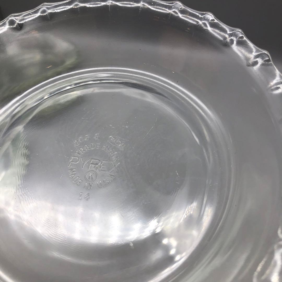 アメリカUSA製オールドパイレックス耐熱ガラス波型ビンテージ皿15cmx11枚