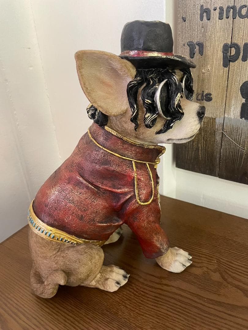 マイケルジャクソン犬　置物　オブジェ　犬　ワンちゃん　飾り　イヌ　いぬ　ドッグ