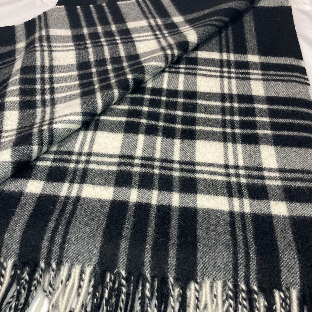専用 新品 ジョンストンズ カシミヤ100％ 大判ストール ブラック＆ホワイト