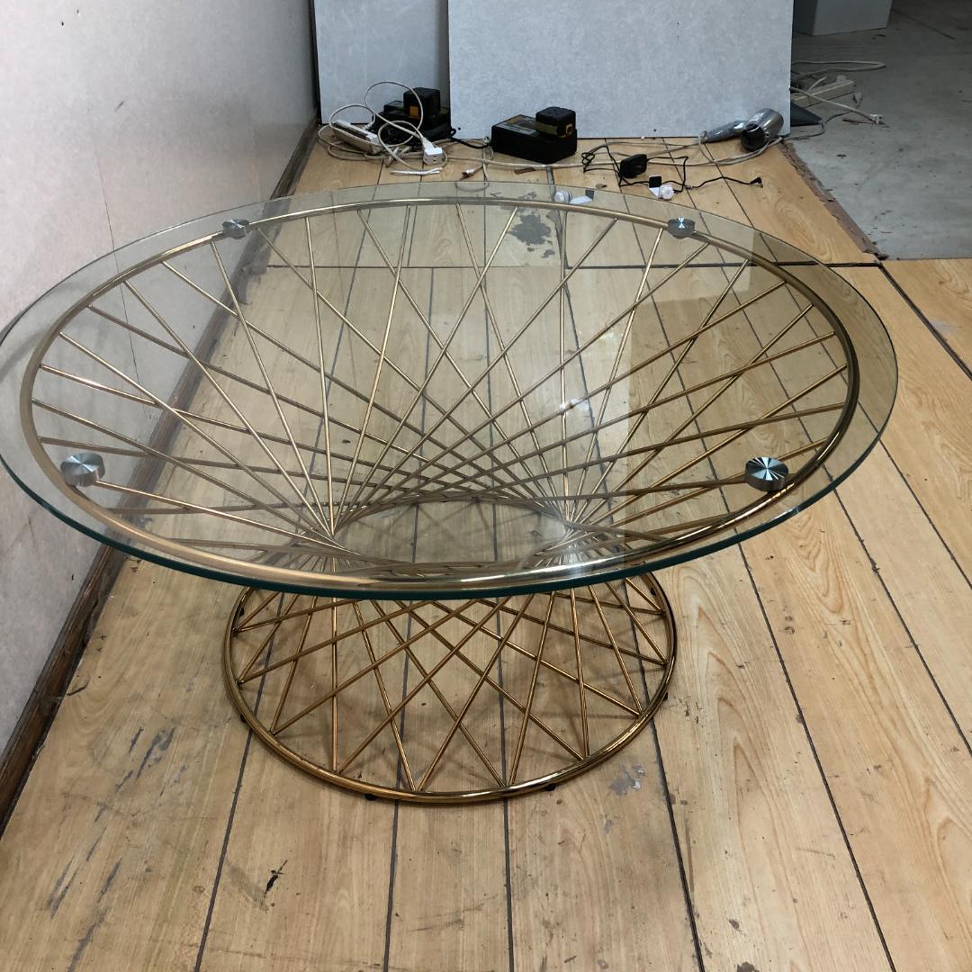 送料無料 美品 フランフラン マーリア コーヒーテーブル ゴールド 88285