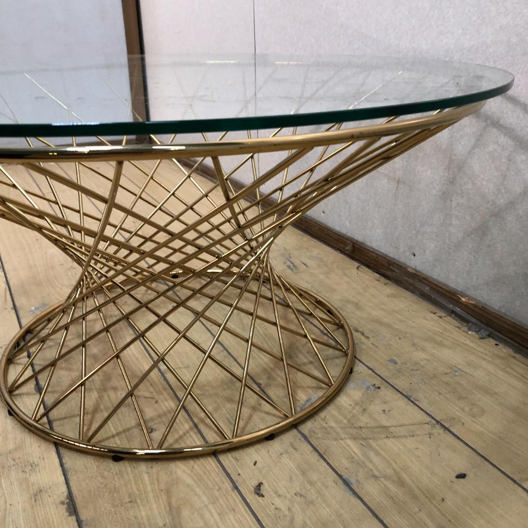 送料無料 美品 フランフラン マーリア コーヒーテーブル ゴールド 88285