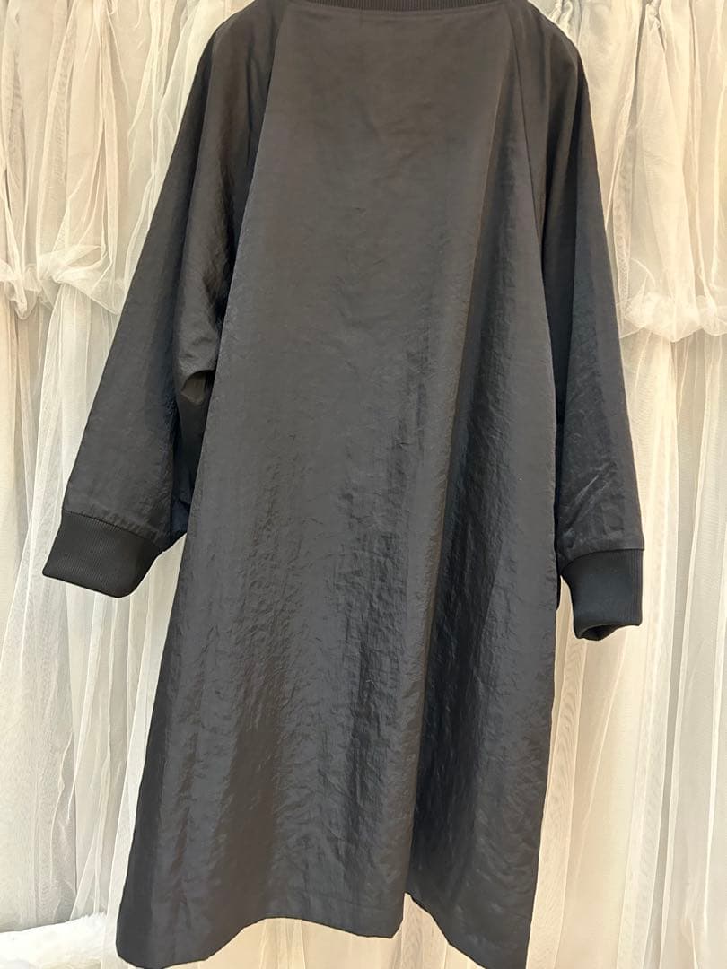 さえらポテチーノ裏全部フリースで暖かい長袖割烹着 花のポケット付き大きめ